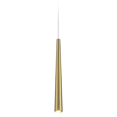 George Kovacs Lighting George Kovacs Stretch Soft Brass LED Mini-Pendant Light with Cylindrical Shade P1458-695-L