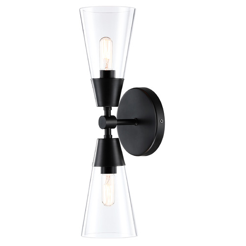 Designers Fountain Lighting Designers Fountain Norro Matte Black Vertical Bathroom Light D290C-2WS-MB