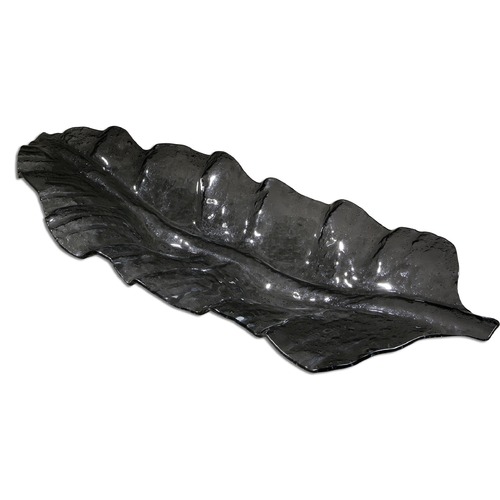 Uttermost Lighting Smoked Leaf Glass Tray by Uttermost Lighting 19862