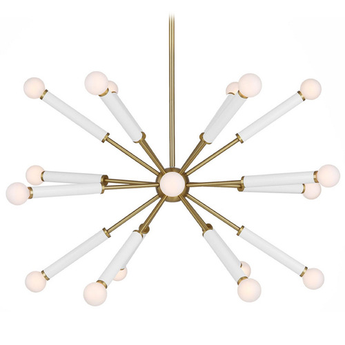 Visual Comfort Studio Collection Visual Comfort Studio Collection Kate Spade New York Monroe Burnished Brass & Gloss White Chandelier KSC10518BBSGW