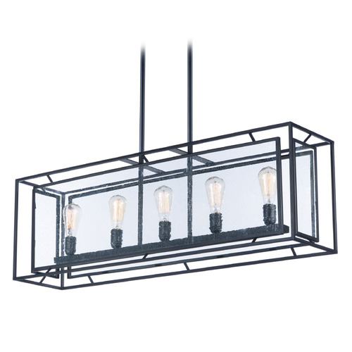Maxim Lighting Maxim Lighting Era Black LED Island Light with Rectangle Shade 21677CDBK/BUL