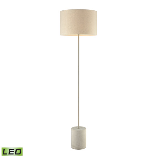 Elk Lighting Elk Lighting Katwijk Polished Concrete & Nickel LED Floor Lamp with Drum Shade D3452-LED