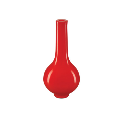 Currey and Company Lighting Bittersweet Peking Stem Vase in Coral Orange by Currey & Company 1200-0917