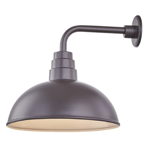 Recesso Lighting by Dolan Designs Bronze Gooseneck Barn Light with 16-Inch Dome Shade BL-ARMD2-BZ/BL-SH16D-BZ