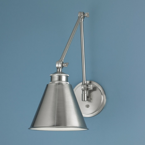 Norwell Lighting Aidan Brush Nickel Swing Arm Lamp 8475-BN-MS