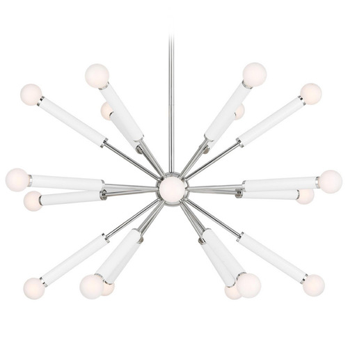 Visual Comfort Studio Collection Visual Comfort Studio Collection Kate Spade New York Monroe Polished Nickel & Gloss White Chandelier KSC10518PNGW
