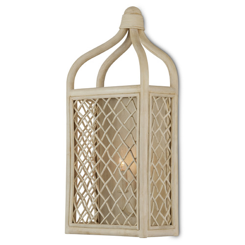 Currey and Company Lighting Currey and Company Wanstead Bleached Natural / Antique Pearl Sconce 5000-0233