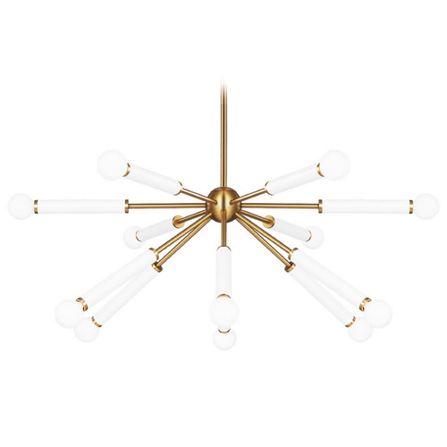 Visual Comfort Studio Collection Visual Comfort Studio Collection Kate Spade New York Monroe Burnished Brass & Gloss White Chandelier KSC10612BBSGW