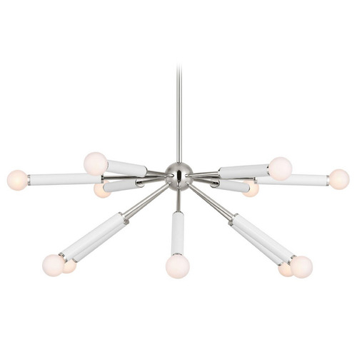 Visual Comfort Studio Collection Visual Comfort Studio Collection Kate Spade New York Monroe Polished Nickel & Gloss White Chandelier KSC10612PNGW