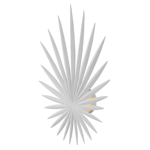 Currey and Company Lighting Currey and Company Marjorie Skouras Bismarkia Gesso White LED Sconce 5000-0235