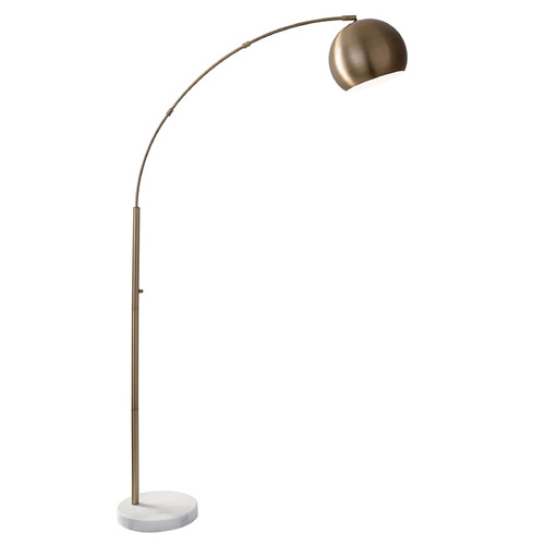 Adesso Home Lighting Adesso Home Astoria Antique Brass and White Marble Arc Lamp with Bowl / Dome Shade 5170-21
