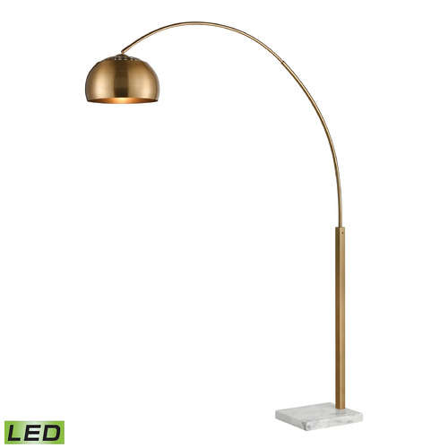 Elk Lighting Elk Lighting Solar Flair Aged Brass & White LED Floor Lamp with Bowl / Dome Shade D3591-LED