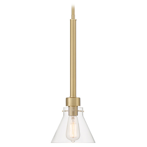 Designers Fountain Lighting Designers Fountain Willow Creek Brushed Gold Mini-Pendant Light with Conical Shade D204M-7P-BG