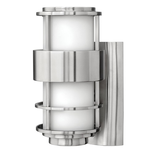 Hinkley Modern Outdoor Wall Light with White Glass in Stainless Steel by Hinkley Lighting 1900SS