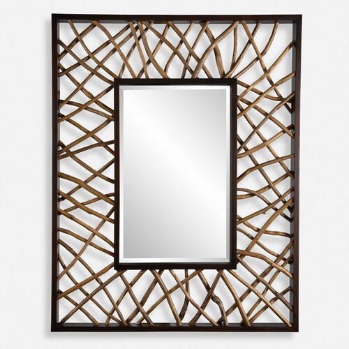 Uttermost Lighting Teak Maze Rectangle 44-Inch Decorative Mirror 08184