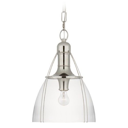 Visual Comfort Signature Collection Chapman & Myers Prestwick 14-Inch Pendant in Nickel by Visual Comfort Signature CHC5475PNCG