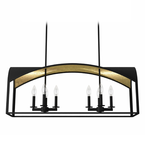 Hunter Fan Company Hunter Fan Company Dukestown Natural Black Iron & Gold Leaf Island Light 19731