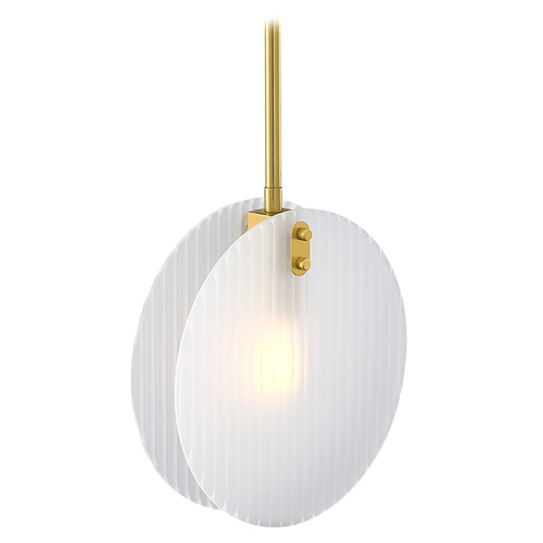 Designers Fountain Lighting Designers Fountain Sky Fall Brushed Gold Mini-Pendant Light with Fluted Shade D311C-10P-BG