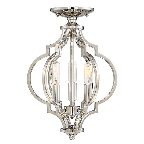 Meridian 3-Light Convertible Semi-Flush Mount in Polished Nickel by Meridian M60055PN
