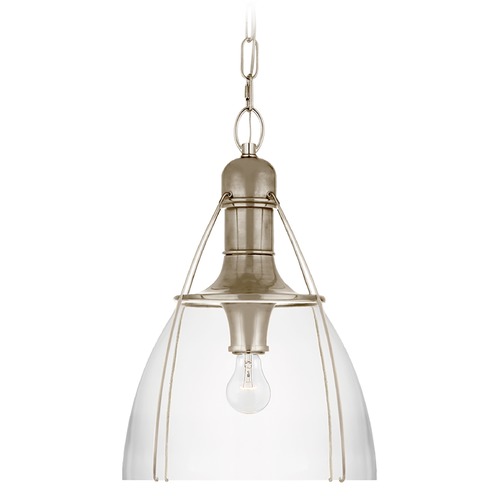 Visual Comfort Signature Collection Chapman & Myers Prestwick 18-Inch Pendant in Silver by Visual Comfort Signature CHC5476ANCG