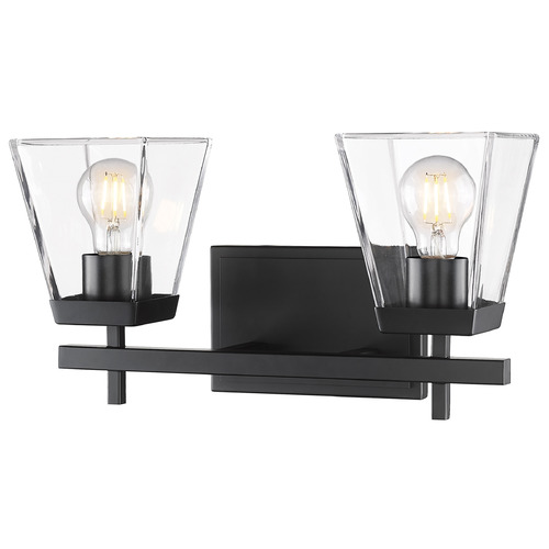 Z-Lite Lauren Matte Black Bathroom Light by Z-Lite 819-2V-MB