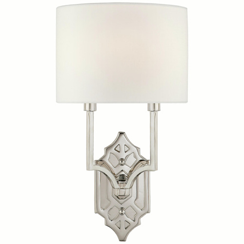 Visual Comfort Signature Collection Thomas OBrien Silhouette Fretwork Sconce in Nickel by VC Signature TOB2600PNL