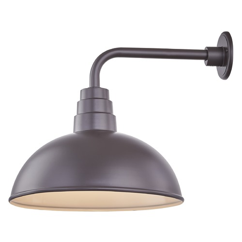 Recesso Lighting by Dolan Designs Bronze Gooseneck Barn Light with 16-Inch Dome Shade BL-ARMD3-BZ/BL-SH16D-BZ