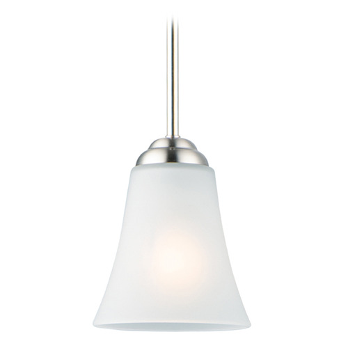 Maxim Lighting Maxim Lighting Vital Satin Nickel Mini-Pendant Light with Bell Shade 92081FTSN