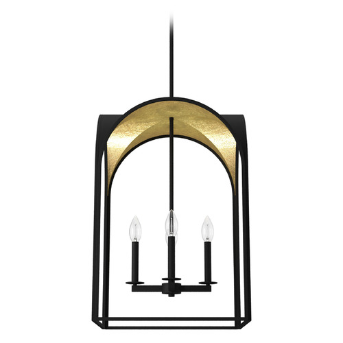 Hunter Fan Company Hunter Fan Company Dukestown Natural Black Iron & Gold Leaf Pendant Light 19733