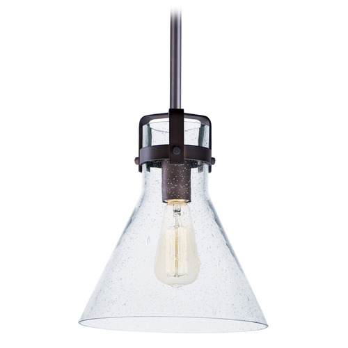 Maxim Lighting Maxim Lighting Seafarer Oil Rubbed Bronze LED Mini-Pendant Light with Conical Shade 26115CDOI/BUL