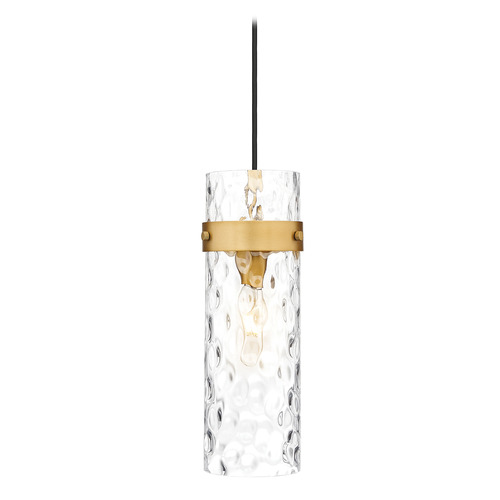 Z-Lite Z-Lite Fontaine Rubbed Brass Mini-Pendant Light with Cylindrical Shade 7002P5-RB