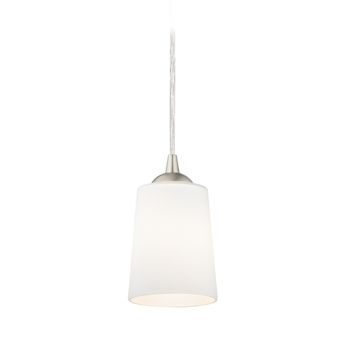 Design Classics Lighting Modern Mini-Pendant Light with Satin White Glass 582-09 GL1027