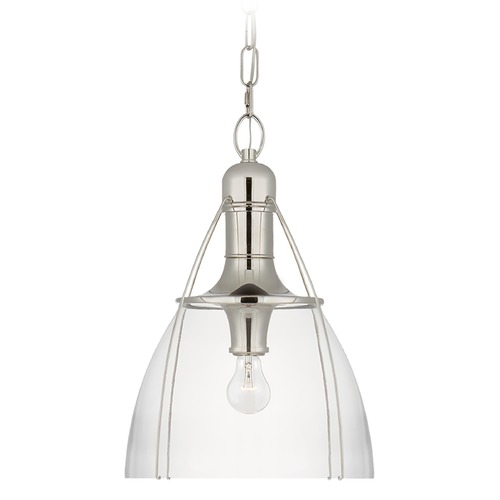 Visual Comfort Signature Collection Chapman & Myers Prestwick 18-Inch Pendant in Nickel by Visual Comfort Signature CHC5476PNCG