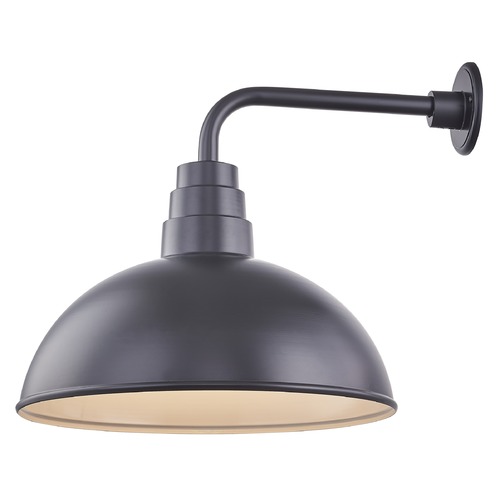 Recesso Lighting by Dolan Designs Black Gooseneck Barn Light with 18-Inch Dome Shade BL-ARMD3-BLK/BL-SH18D-BLK