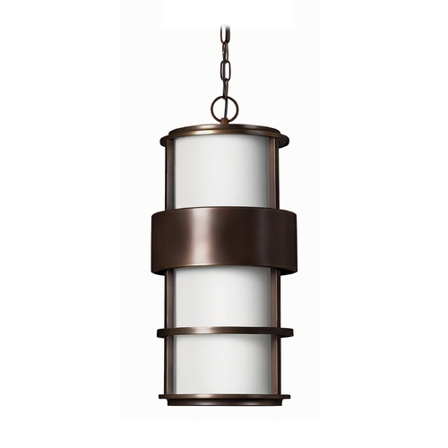 Hinkley Modern Outdoor Hanging Light with White Glass in Metro Bronze by Hinkley Lighting 1902MT