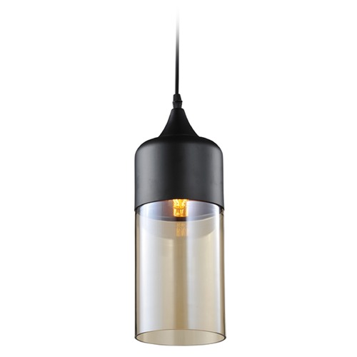 Avenue Lighting Avenue Lighting Robertson Blvd. Black Mini-Pendant Light with Cylindrical Shade HF9112-BK/BZ
