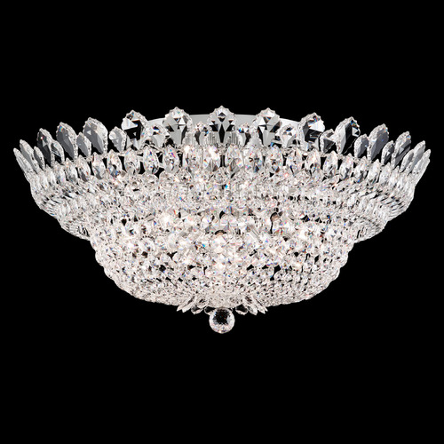 Schonbek Lighting Schonbek Worldwide Lighting Trilliane Polished Stainless Steel Flushmount Light 5877R