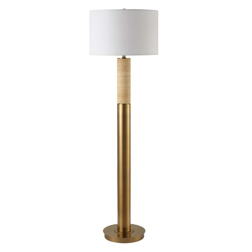 Uttermost Lighting The Uttermost Company Knox Antique Brass Floor Lamp with Drum Shade 30294