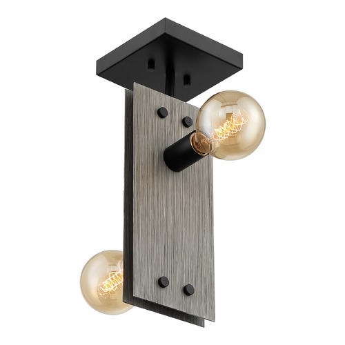 Satco Lighting Stella Driftwood & Black Accents Semi-Flush Mount by Satco Lighting 60/7231
