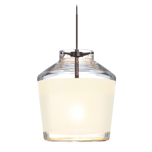 Besa Lighting Besa Lighting Pica Bronze Mini-Pendant Light with Empire Shade 1XT-PIC6WH-BR
