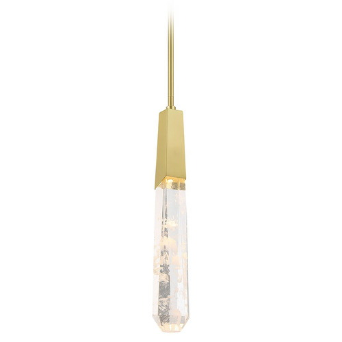 George Kovacs Lighting George Kovacs Drifting Droplets Brushed Brass LED Mini-Pendant Light with Abstract Shade P1283-859-L