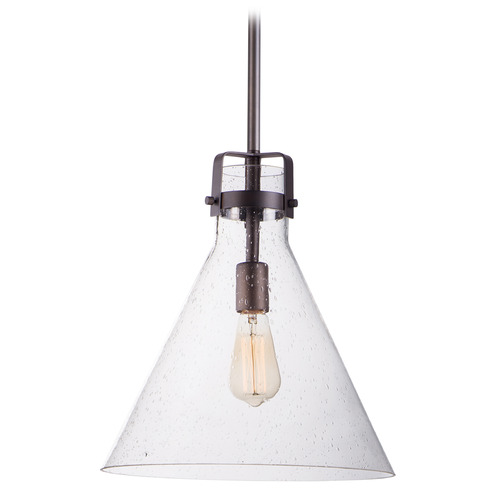 Maxim Lighting Maxim Lighting Seafarer Oil Rubbed Bronze LED Pendant Light with Conical Shade 26119CDOI/BUL