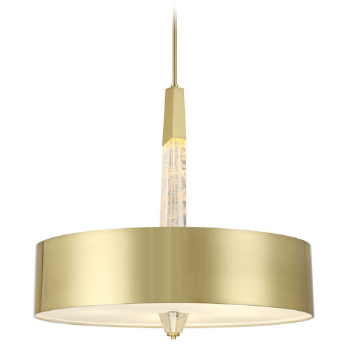 George Kovacs Lighting George Kovacs Drifting Droplets Brushed Brass Pendant Light with Drum Shade P1285-859-L
