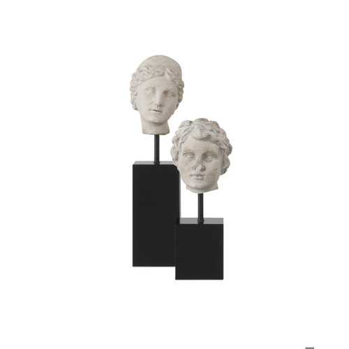 Currey and Company Lighting Venus Head on Stand Set of 2 in Beige by Currey & Company 1200-0932