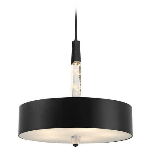 George Kovacs Lighting George Kovacs Drifting Droplets Coal Pendant Light with Drum Shade P1285-66A-L