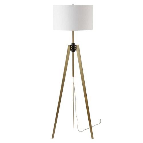 Uttermost Lighting The Uttermost Company Anchorage Antique Brass & Black Floor Lamp with Drum Shade 30357