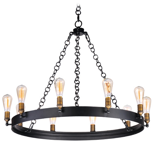 Maxim Lighting Maxim Lighting Noble Black & Natural Aged Brass LED Chandelier 26275BKNAB/BUL