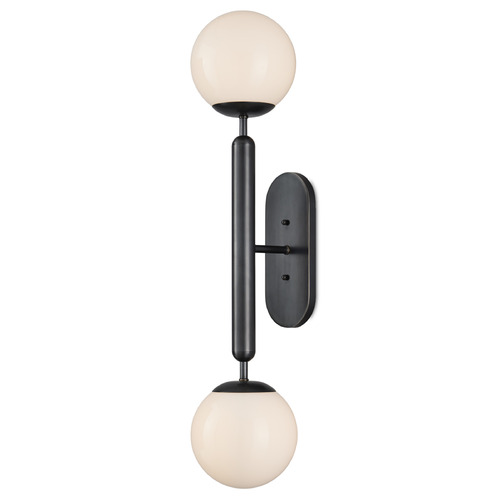 Currey and Company Lighting Currey and Company Ian Thornton Barbican Oil Rubbed Bronze / White Vertical Bathroom Light 5800-0035