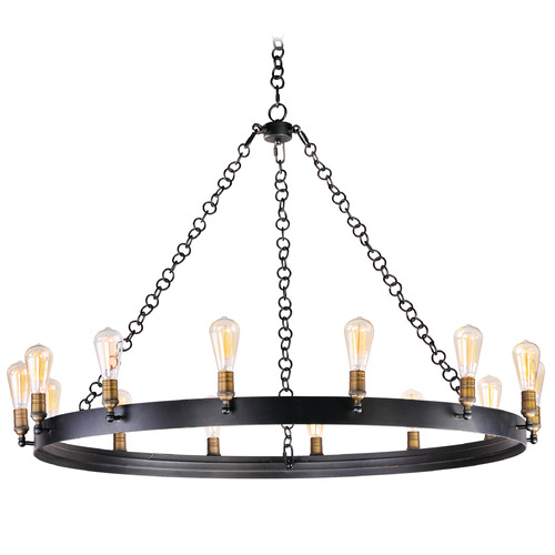 Maxim Lighting Maxim Lighting Noble Black & Natural Aged Brass LED Chandelier 26276BKNAB/BUL
