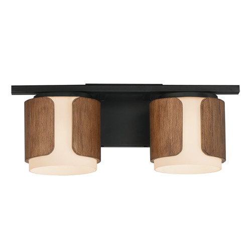 Maxim Lighting Maxim Lighting Draughtsman Rich Walnut & Matte Black Bathroom Light 21712SWWNBK